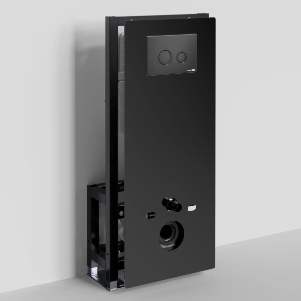 Инсталляция для унитаза WasserKRAFT Glan 66 66TLT.010.ME.BL.MB01 с кнопкой смыва, черный матовый