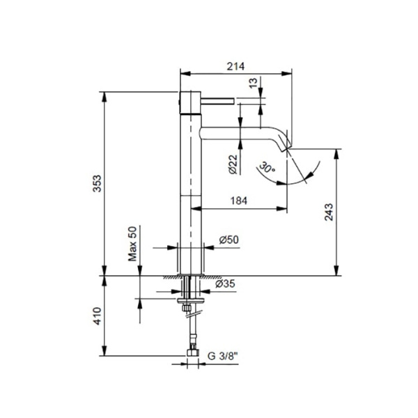 Смеситель для раковины Fantini AF/21 27 P9 A706WF медь