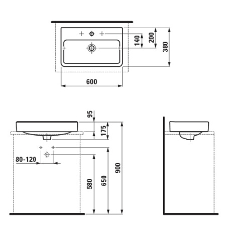 Раковина Laufen Pro 8.1295.3.000.104.1