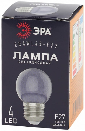 Лампа светодиодная Эра  E27 1Вт 3000K ERAWL45-E27