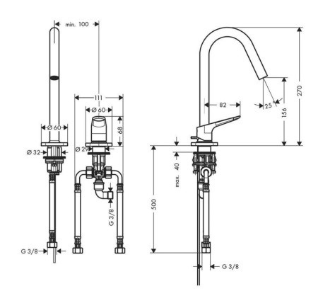 Смеситель для раковины Axor Citterio M 34132000