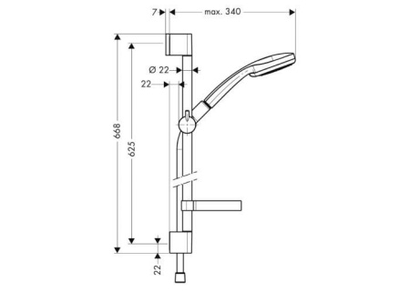 Душевой гарнитур hansgrohe Croma 100 Vario 27772000