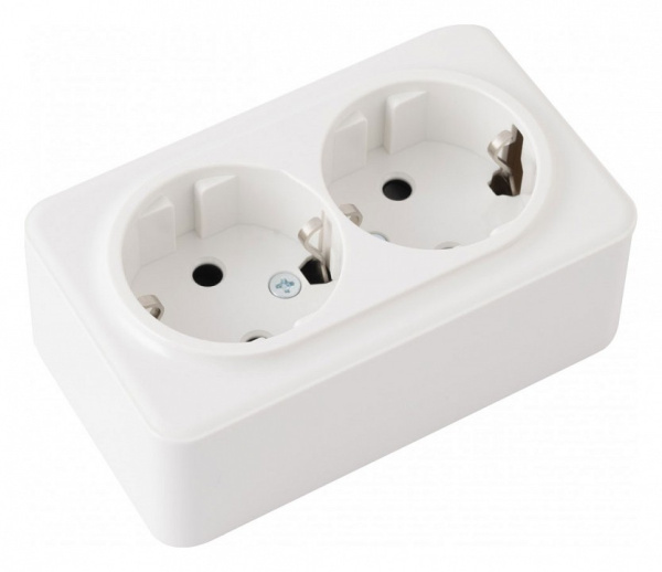 Розетка двойная с заземлением Arte Milano am-310 310.40-2.white