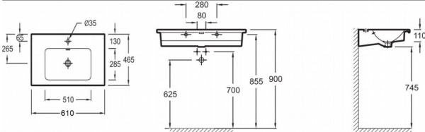 Раковина Jacob Delafon Vox EXAF112-Z-00