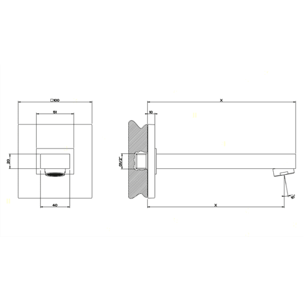 Излив для ванны Gessi Rettangolo 20121#031