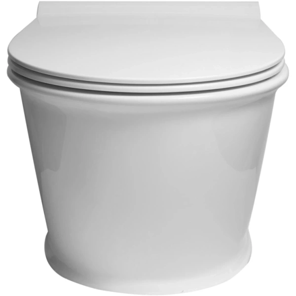 Унитаз подвесной SantiLine SL-5009 безободковый, с сиденьем микролифт, белый