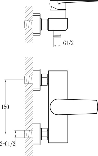 Смеситель для душа BelBagno Carin CAR-ESDM-CRM