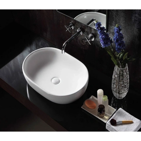 Раковина-чаша CeramaLux 9026A 60x41,5 см, накладная, белый