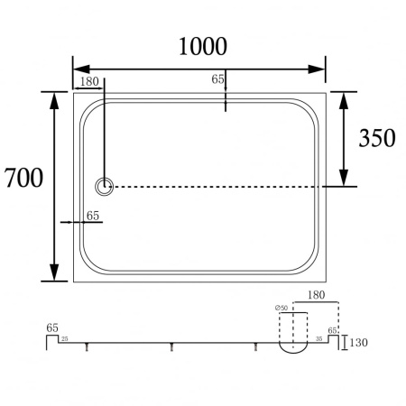 Душевой поддон Abber 100x70 AD3C107