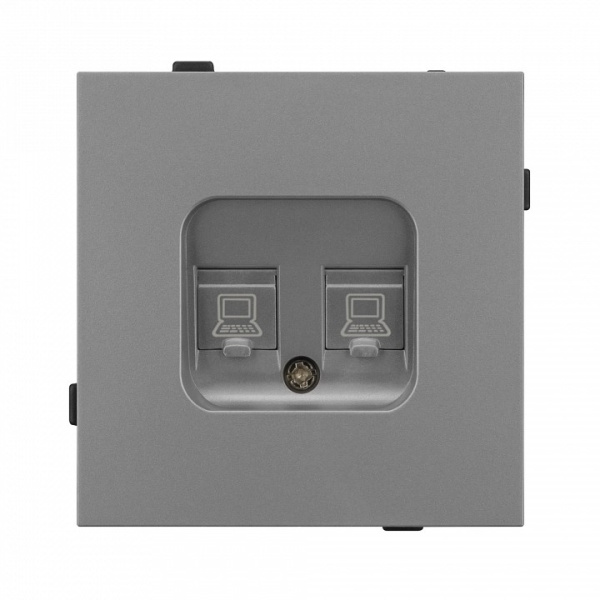Розетка двойная Ethernet RJ-45 и со шторками, без рамки Arlight SCT-TENDO 054102