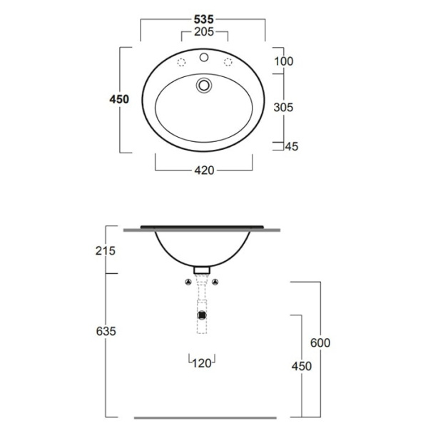 Раковина Simas Top E Lavabi D'Arredo 53 S52bi*1