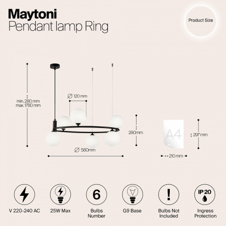 Подвесная люстра Maytoni Круг MOD013PL-06B