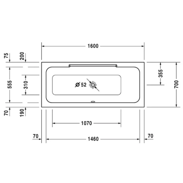 Акриловая ванна 160x70 см R Duravit DuraStyle 700293000000000