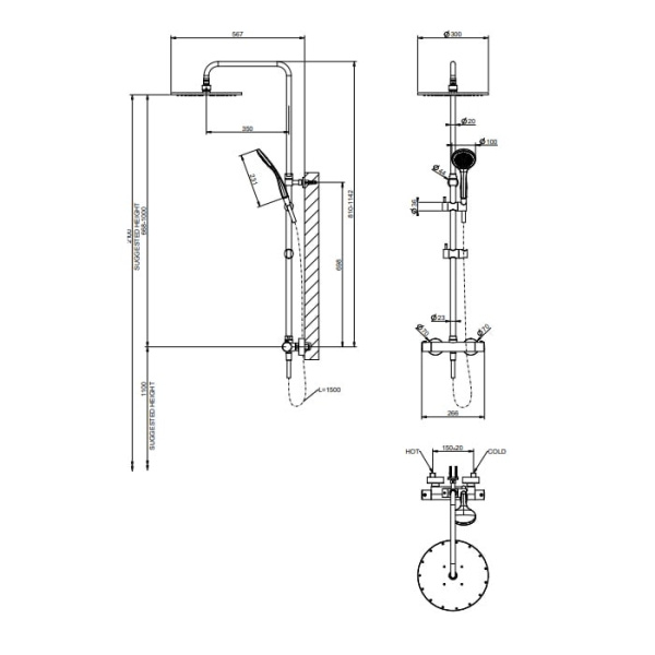 Душевая стойка Gessi Minimalistic Shower 35177#031