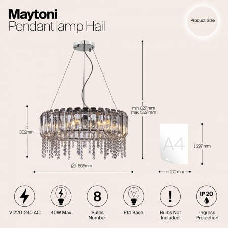 Подвесной светильник Maytoni Град MOD097PL-08CH