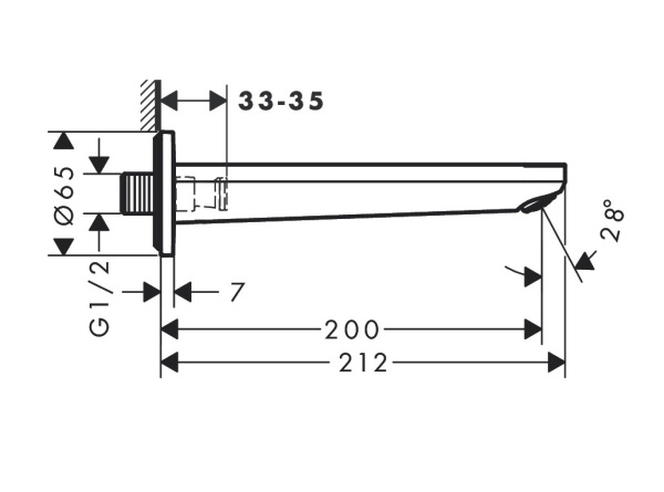Излив для ванны hansgrohe Rebris S 72430000 хром