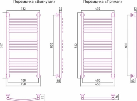 Полотенцесушитель водяной Сунержа Богема+ 80x40 00-0220-8040