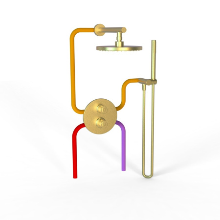 Душевой комплект Paini Cox 78PJSET26911THSH золото матовое