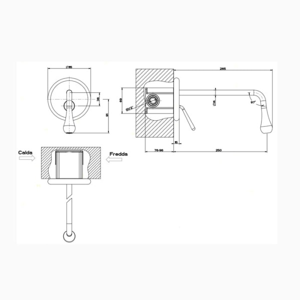Смеситель для раковины Gessi Goccia 33686#031