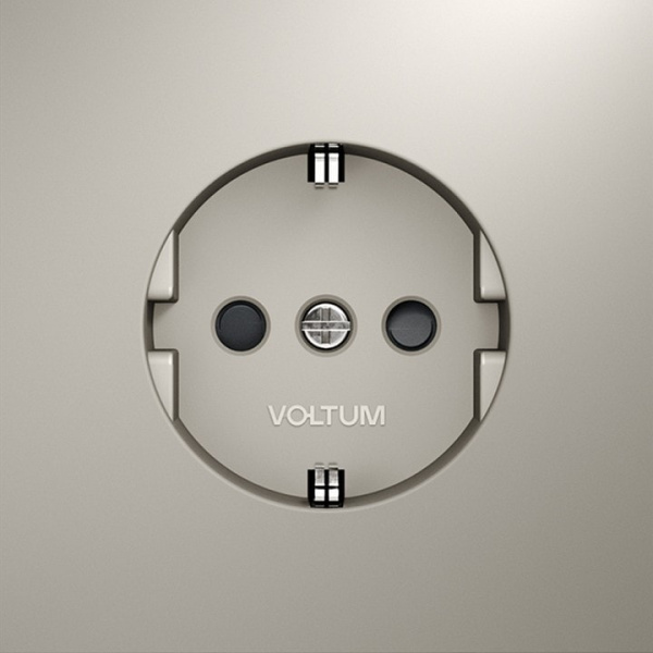 Розетка с заземлением и со шторкой без рамки Voltum S70 VLS040203