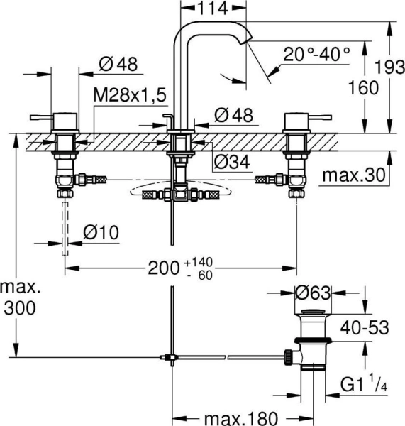 Смеситель Grohe Essence New 20296001 для раковины