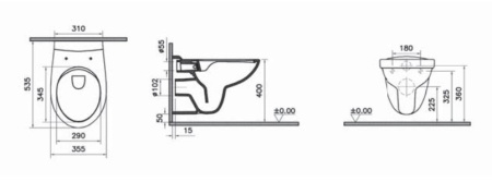 Подвесной унитаз Vitra S10 7855B003-0075