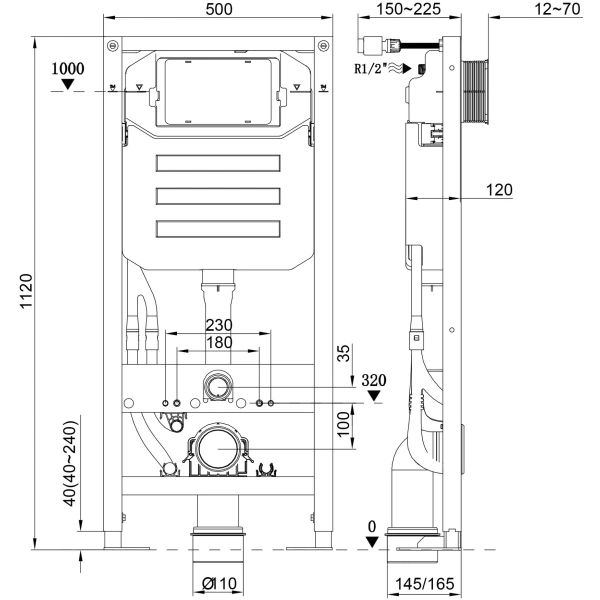 Инсталляция для унитаза-биде Kludi Unifix 79300