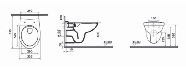 Подвесной унитаз Vitra S10 7855B003-0075