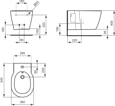 Биде подвесное Ideal Standard Connect E799701