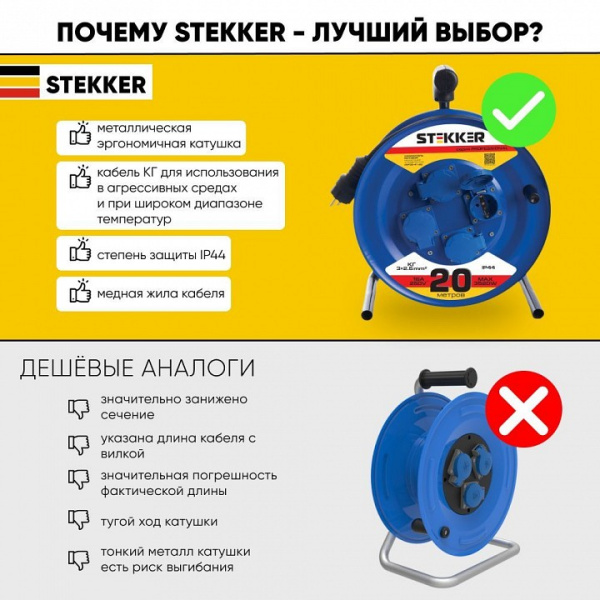 Удлинитель Stekker Professional 39784