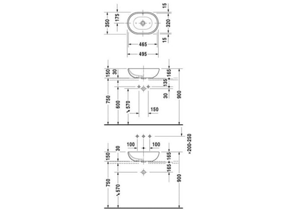 Раковина Duravit Foster 03355000001-WG