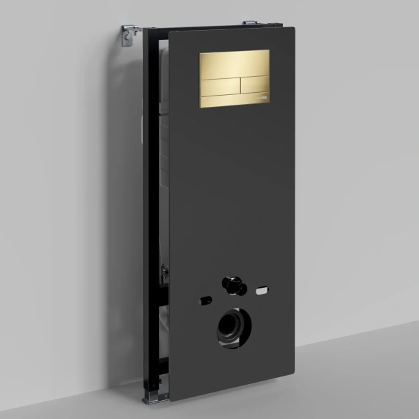 Инсталляция для унитаза WasserKRAFT Abens 20 20TLT.010.ME.BL.PG04 с кнопкой смыва, золотой