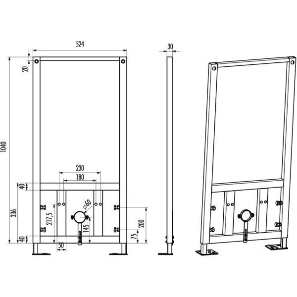 Инсталляция для биде Creavit GBM500.01