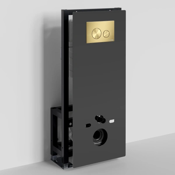 Инсталляция для унитаза WasserKRAFT Glan 66 66TLT.010.ME.BL.MG02 с кнопкой смыва, золотой матовый