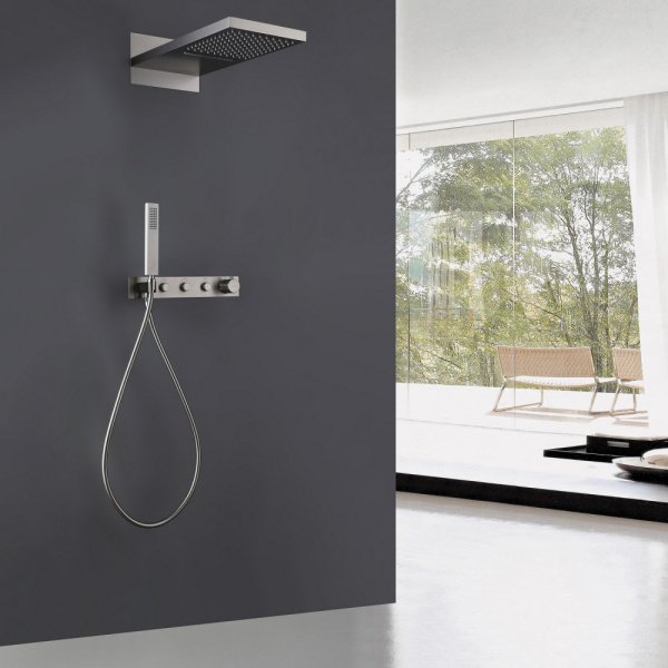 Душевой комплект Abber Rund AF8752SP с термостатом сатин