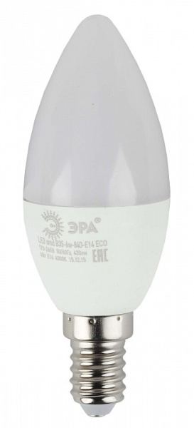 Лампа светодиодная Эра  E14 6Вт 4000K LED B35-6W-840-E14 R