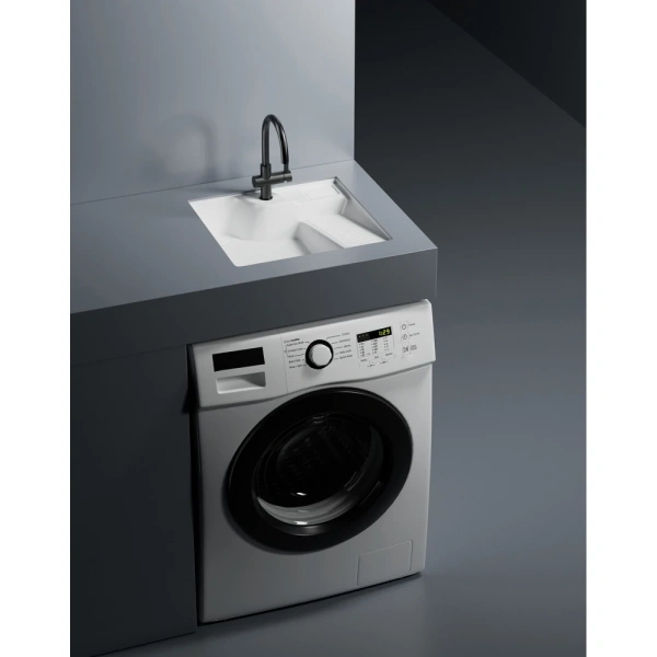 Раковина Abber Rechteck AC2224R 54,5x52 см R, над стиральной машиной, встраиваемая снизу, белый