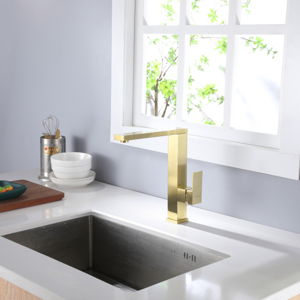 Смеситель для кухни Abber Daheim AF8214G золото матовое