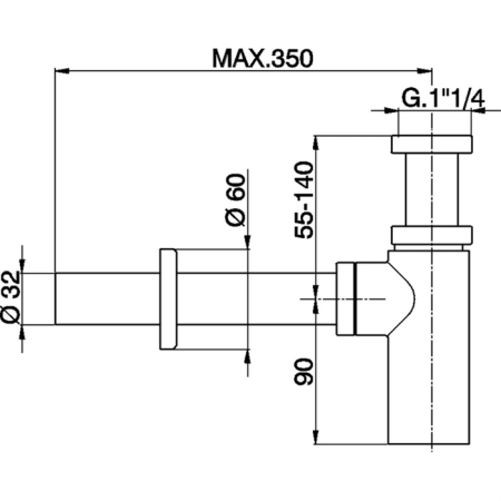 Сифон Cisal ZA00404240 черный матовый