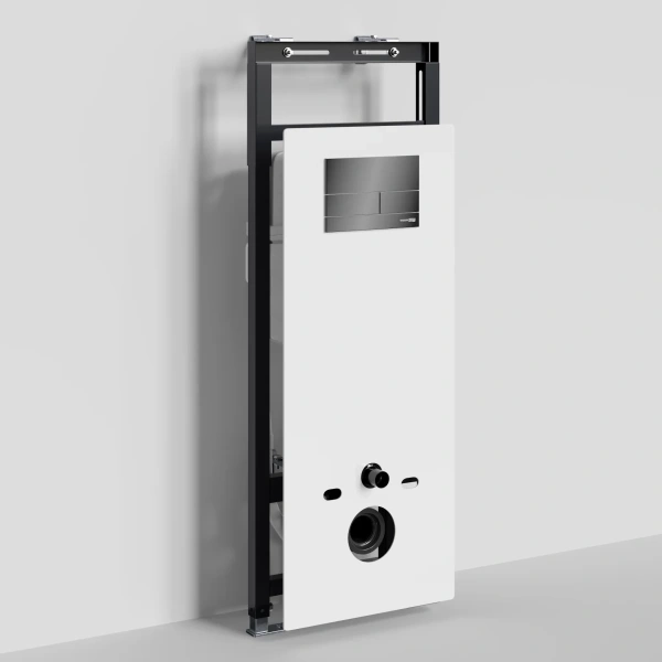 Инсталляция для унитаза WasserKRAFT Salm 27 27TLT.010.ME.WH.PB04 с кнопкой смыва, черный глянец