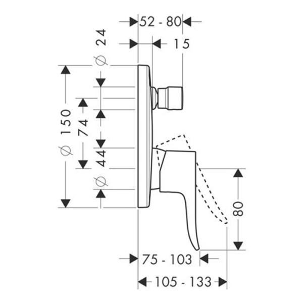 Смеситель для ванны Hansgrohe Metris 31484000