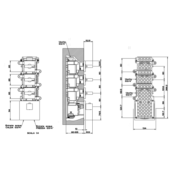 Смеситель для душа Gessi Rettangolo 43216#031