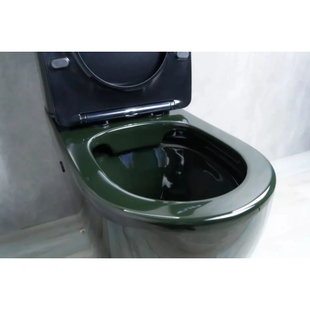 Унитаз-компакт GID Tr2177BL безободковый, с сиденьем, черный глянец