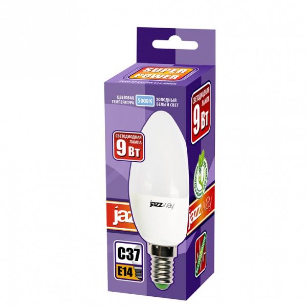 Лампа светодиодная Jazzway  E14 9Вт 5000K PLED-SP C37 9w E14 5000K