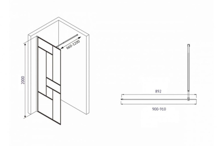 Душевая перегородка Abber Immer Offen AG63090B