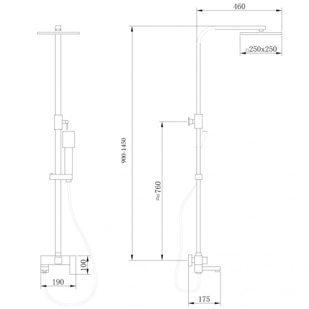 Душевая стойка Abber Daheim AF8216L