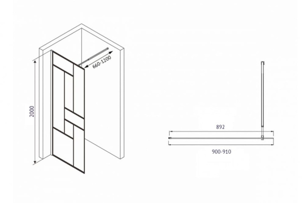 Душевая перегородка Abber Immer Offen AG63090B