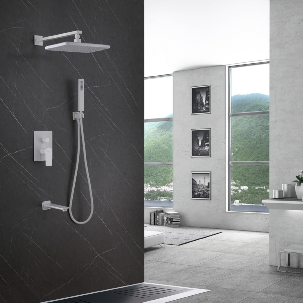 Душевой комплект Abber Weiss Insel AF8017FW белый матовый