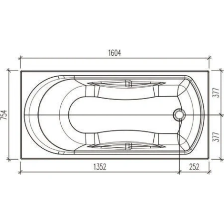 Акриловая ванна 160,4x75,4 см Eurolux Ontario E1016075027