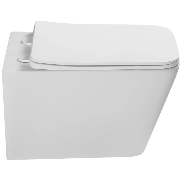 Унитаз подвесной SantiLine SL-5007MW безободковый, с сиденьем микролифт, белый матовый